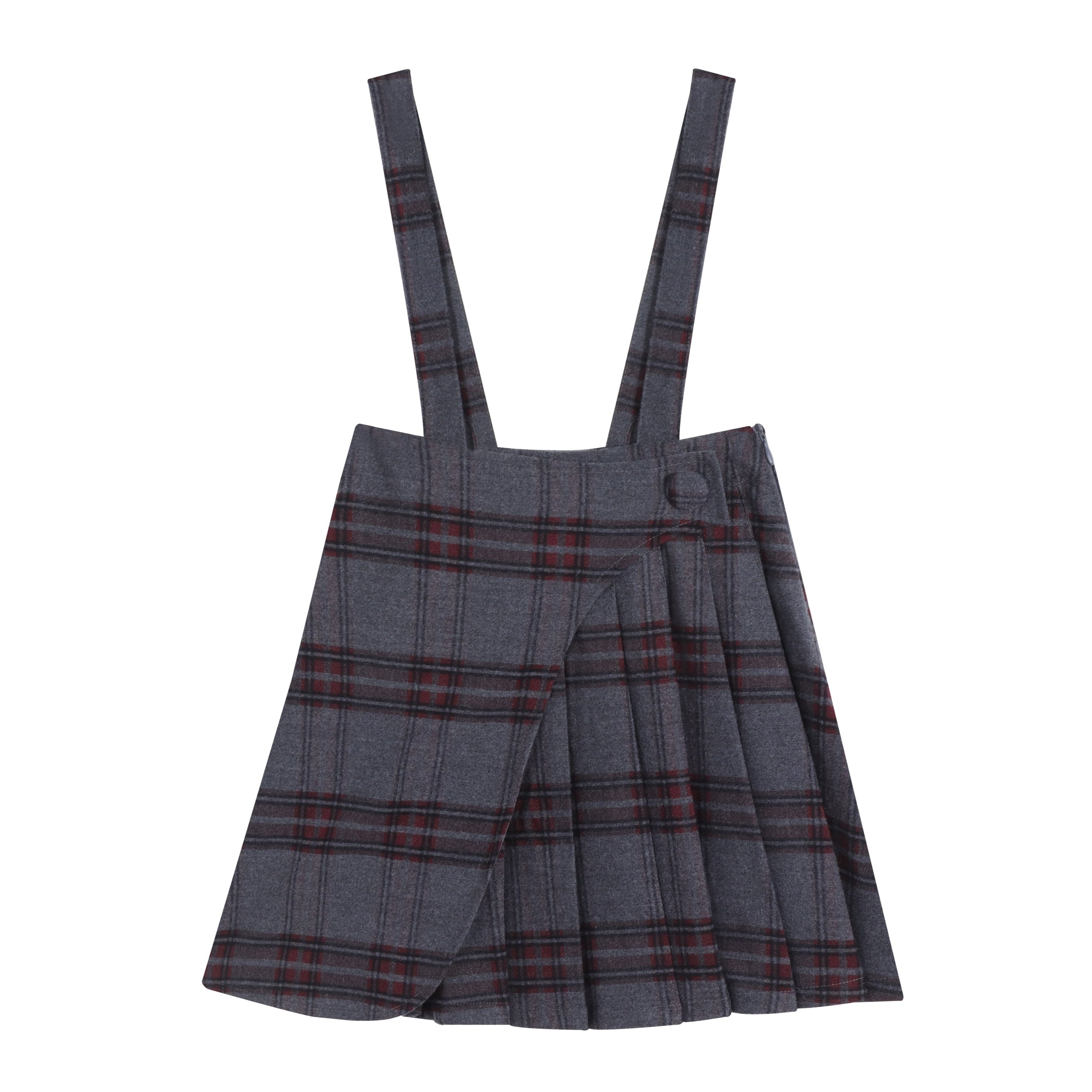 Burgundy short plaid skirt best sale