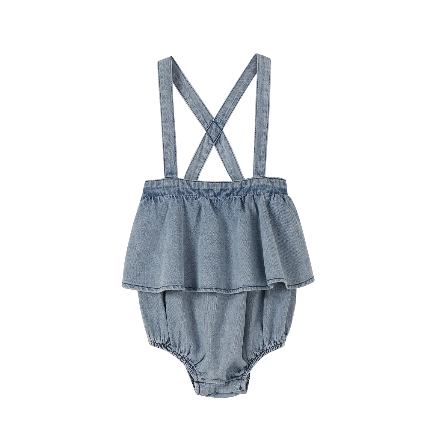 Denim Sunflower Baby Girl Overalls