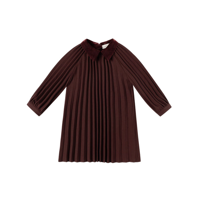 Burgundy Pleated Dress